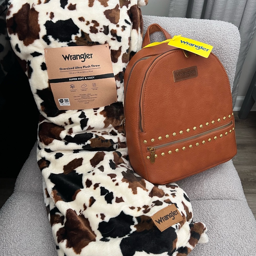 Wrangler book bag purse & blanket bundle